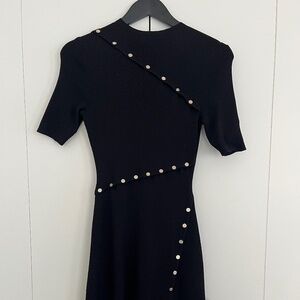 Maje black studded mini dress